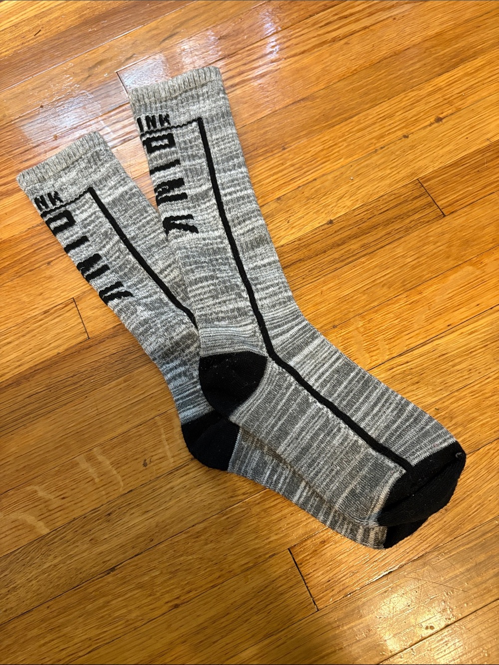 PINK Victoria's Secret Gray and Black Athletic long socks